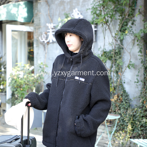 Fleece Jacket Hooded Lambwool Coat